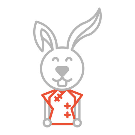 icon girl rabbit symbol new yearのイラスト素材