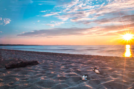 Sunset at beachの写真素材