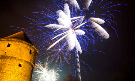 fireworks at nightのeditorial素材