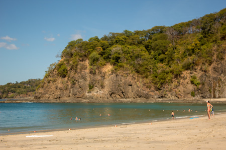 Beach scene in costa rica with calm waterの写真素材