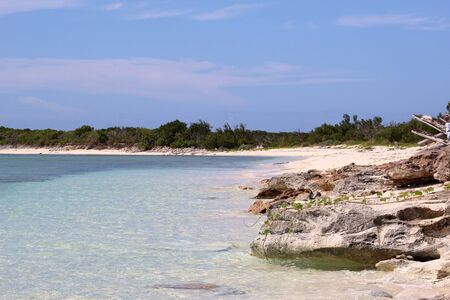 Rocky Shoreline of Turks and Caicosの写真素材
