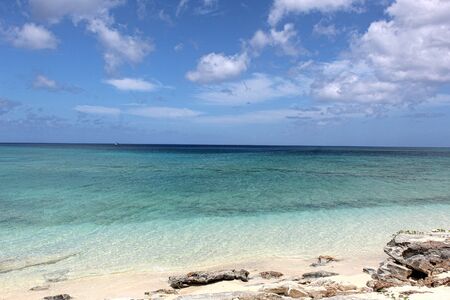 Turquoise Seascape Horizon of Turks and Caicosの写真素材