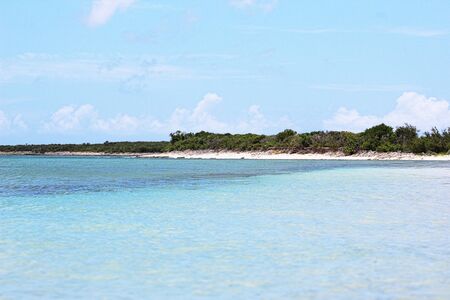 Tranquil Turquoise Water of Turks and Caicosの写真素材