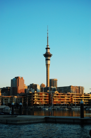 View of Auckland city over harbor, New Zealandのeditorial素材