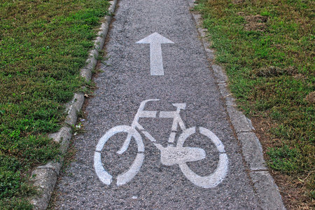 Bicycle track in the countrysideの写真素材