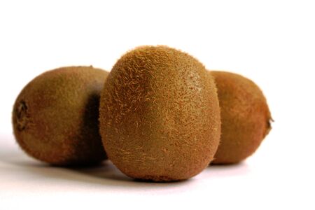 Closeup of kiwi on a white backgroundの写真素材