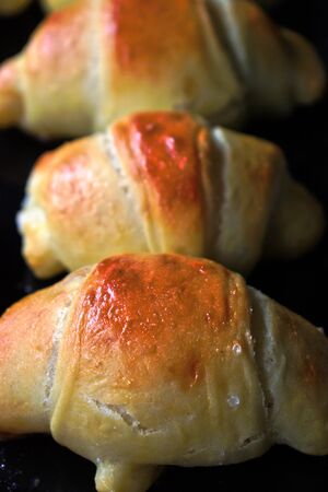 Closeup of homemade dinner rollsの写真素材