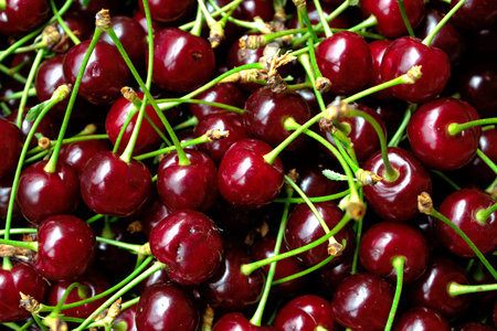 Closeup of cherries for background/textureの写真素材