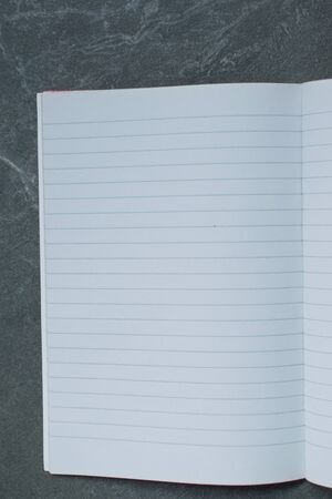 closeup of a blank lined notebookの写真素材