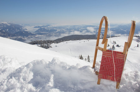 Winter Scenery With Sledgeの写真素材