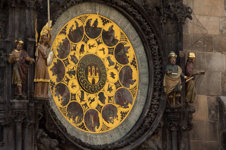 Astronomical Clock At Old Town Hall Tower In Pague