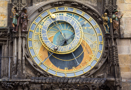 Astronomical Clock At Old Town Hall Tower In Pagueの写真素材