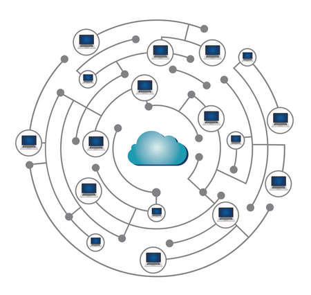 Cloud networkのイラスト素材