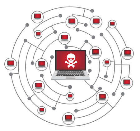 Network threat conceptのイラスト素材