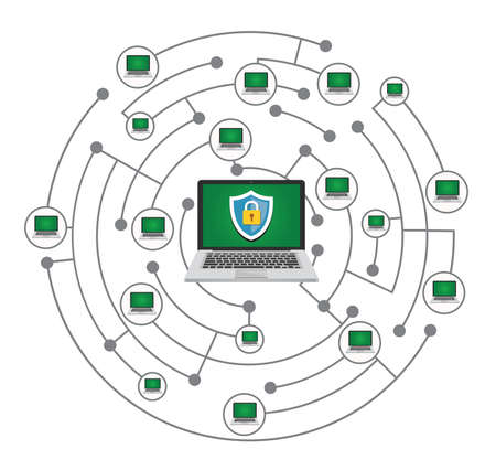 Data protected safe networkのイラスト素材