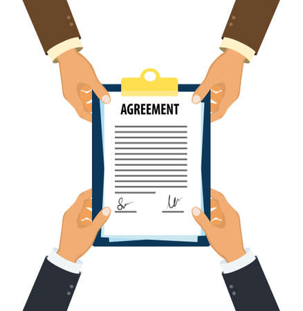 Executive handing over agreementのイラスト素材