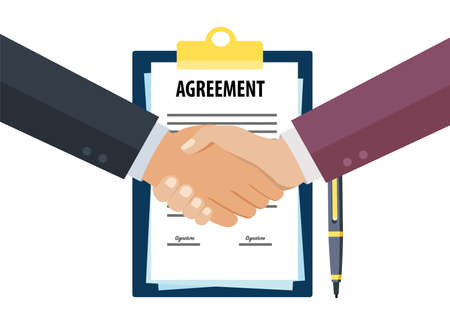 Businessman handshake after agreement signingのイラスト素材