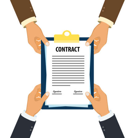 Executive handing over contract documentのイラスト素材