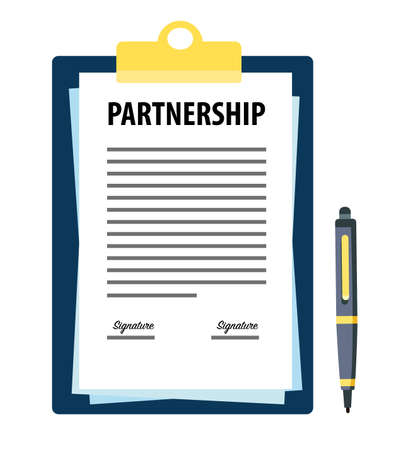 Signed partnership document with penのイラスト素材