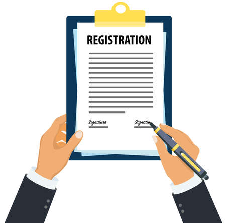 Signing registration documentのイラスト素材