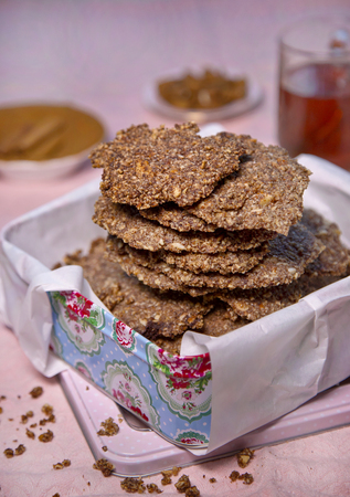 Biscuits in a cookie jarの写真素材