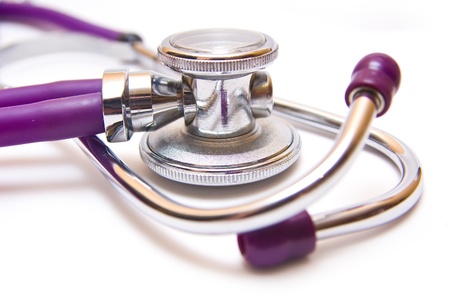stetoscope isolated against white packgroundの写真素材