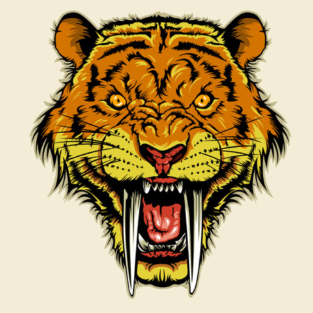 Angry Sabertooth Headのイラスト素材