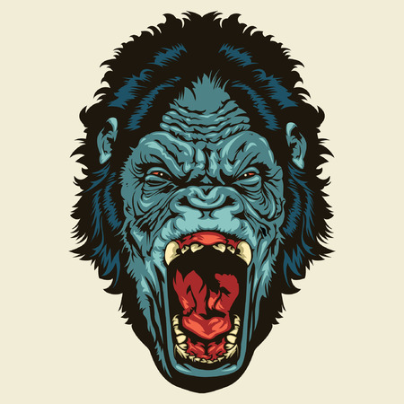 Angry Gorilla Headのイラスト素材