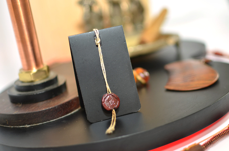 Black letter with the stamp of waxの写真素材