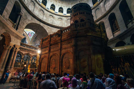 Coronavirus changes the rules of Easter. The Grave of Christ in the Church of the Holy Sepulcher in Jerusalem. Dome of the temple of the sepulcher. Jerusalem Temple of the Resurrection. Jerusalem, Israel. july 24, 2019.のeditorial素材