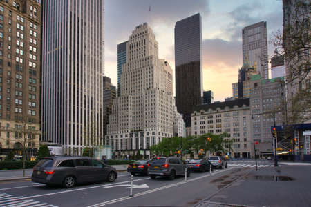 New York, NY / USA - April 26 2020: 5th avenue with no people around during coronavirus pandemic
