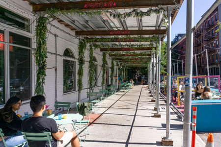 New York City / USA - October 3 20 2020: outdoor dining after re-opening from lock down in Manhattan, New York Cityのeditorial素材