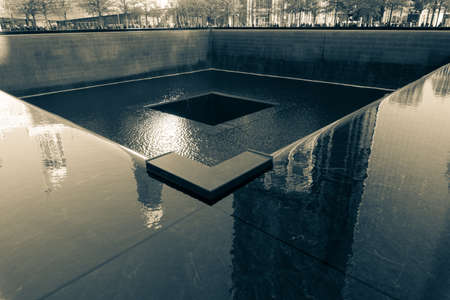 NYC's 9/11 Memorial at World Trade Center Ground Zero. The memorial was dedicated on the 10th anniversary of the Sept. 11, 2001 attacksのeditorial素材
