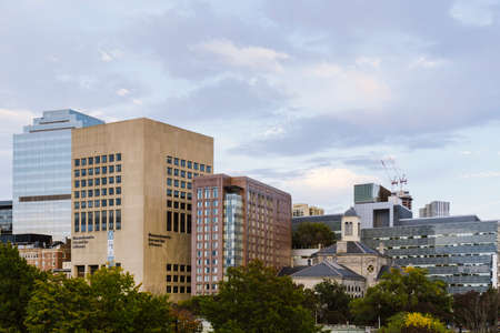 Boston, USA - October 22, 2021: Massachusetts Eye and Ear Infirmary campus and the liberty Hotel as Boston sceneryのeditorial素材