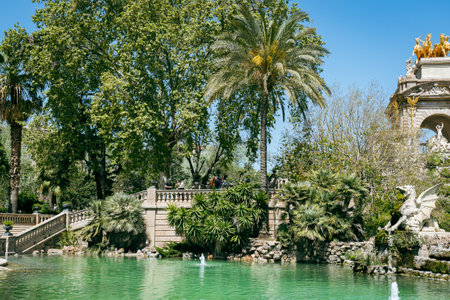Barcelona, Spain - April 17, 2022 : View of the Carro de la Aurora in Ciutadella Park in Barcelona, Spainのeditorial素材