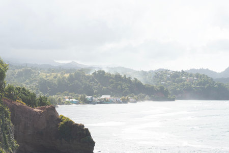 Red Rocks at Pointe Baptiste in Calibishie, Caribbean Island of Dominicaの写真素材