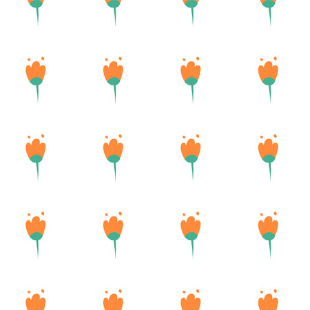 Doodle seamless pattern with colorful flower for wallpaper design. Nature textile print. Hand drawn vector pattern.のイラスト素材