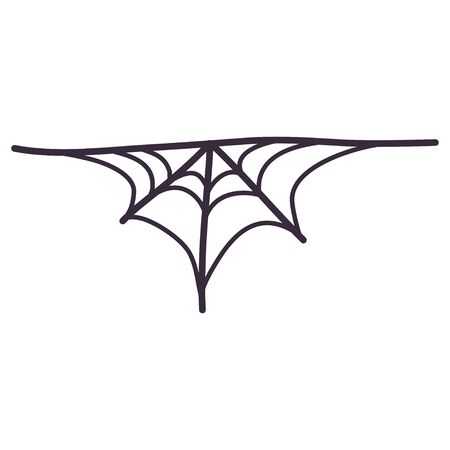Spider web icon. Cartoon vector illustration. Halloween holiday creepy decoration elements.のイラスト素材