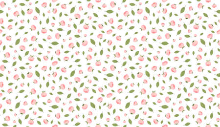 Pink rose flower, petal and leaf seamless pattern for paper design.