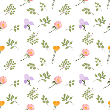 Spring flowers seamless pattern for fabric and textileのイラスト素材