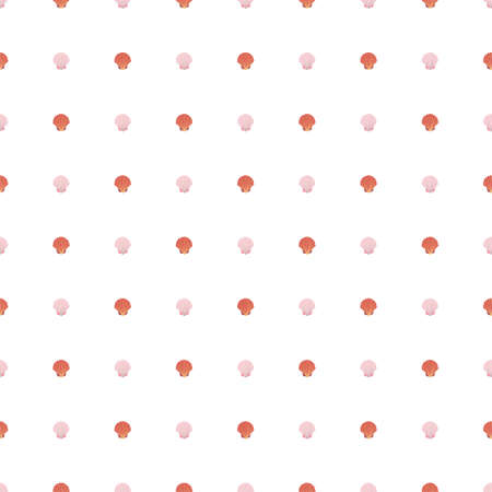 Seashell seamless pattern. Undersea world habitants print. Hand drawn underwater life vector illustration. Funny cartoon marine animals character for kid fabric, textile.のイラスト素材