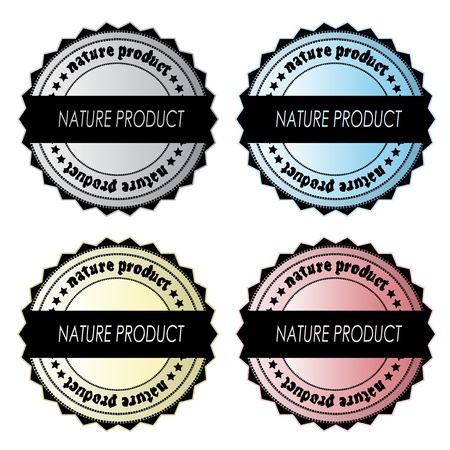 Vector set of nature product labelsのイラスト素材