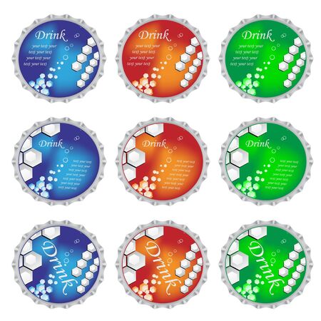 Vector set of bottle capsのイラスト素材