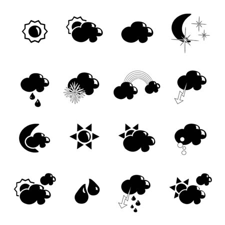 Vector set of weather symbolsのイラスト素材