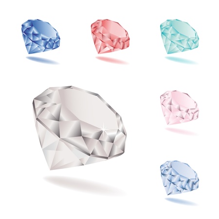 Vector set of diamondsのイラスト素材