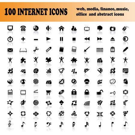 Hundred vector icons のイラスト素材