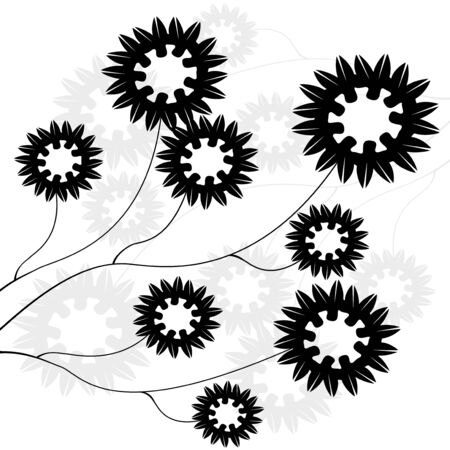 Vector flower texturedのイラスト素材