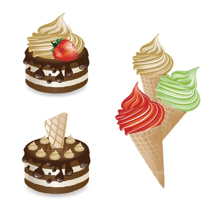 Vector desserts and ice-creamsのイラスト素材
