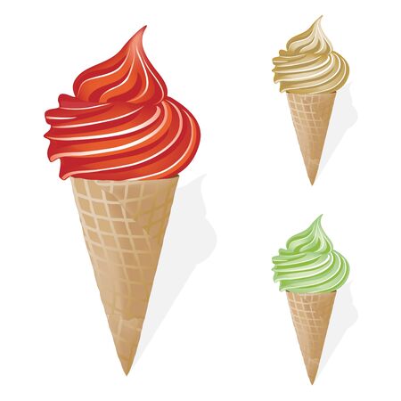Vector set of ice-creamのイラスト素材