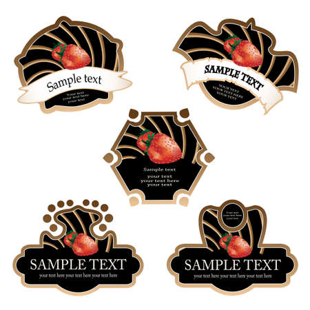 Vector fruit labelsのイラスト素材
